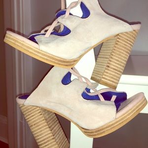 Jeffrey Campbell lace up block heal